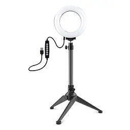 Кільцева USB RGBW LED лампа Puluz PKT3049B 4.7+ настільний штатив