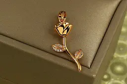 Кулон Xuping Jewelry золотая роза 2,4 см золотистий - мініатюра 2