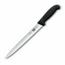 Кухонний ніж Victorinox Fibrox Slicing лезо 25см хвил. з чорн. ручкою