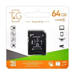 Карта пам'яті із адаптером MicroSDHC 64GB UHS-I Class 10 T&G