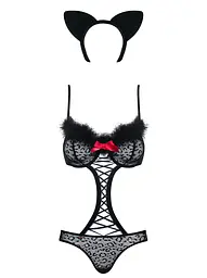 Еротичний костюм Obsessive Gepardina L/XL чорний - мініатюра 4