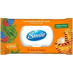 Вологий туалетний папір Smile для дітей та підлітків 40 шт.