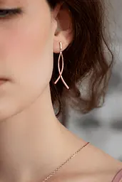 Сережки-гвоздики з червоного золота Грація (з4963) - мініатюра 2