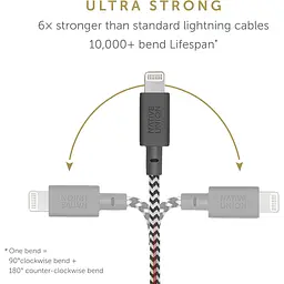Кабель Native Union Belt Cable XL Lightning Zebra 3 м (BELT-L-ZEB-3-NP) - мініатюра 4