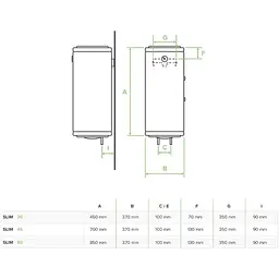 Бойлер Bandini Water Heaters SE 60 SLIM [SE0060C5VR337] [140051] - мініатюра 6