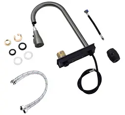 Кухонна мийка Kroner KRP KRP Schwarze - SET7545NB PVD (3.0/0.8 мм) (CV033805) - мініатюра 7