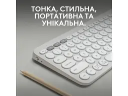 Клавіатура Logitech Pebble Keys 2 K380s Tonal White UA (920-011852) - мініатюра 2
