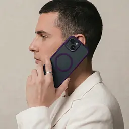 Чехол для Apple iPhone 14, Uniq MagCase, фиолетовый, противоударный, панель-накладка с MagSafe, ударопрочный TPU+PC, с магнитом MagSafe, поддержка полноценной беспроводной зарядки, ArmorStandart (ARM75313) - мініатюра 5