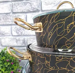 Набір посуду O.M.S. Collection 3037 Gold 9 предметів - мініатюра 6