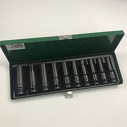 Набір довгих торцевих головок ударних TOPTUL 1/2" 10-24мм 10 од. GDAD1002 - мініатюра 2