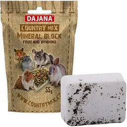 Мінеральний блок Dajana Country mix фрукти та вітаміни для дрібних гризунів та кроликів 55 г (DP461) - мініатюра 2