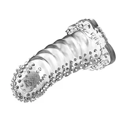 Насадка на член - Brave Man Vibrating Penis Sleeve Clear - мініатюра 3