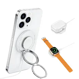 БЗП Wi-W027 3 in 1 Wireless Charger White Wiwu teh0029895 - мініатюра 1