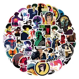 Стікерпак Ковбой Бібоп набір наклейок GeekLand Cowboy Bebop 60 штук