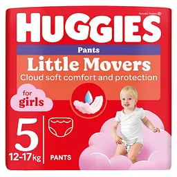 Підгузки-трусики Huggies Little Movers Pants для дівчаток 5 (12-17кг) 82 шт.