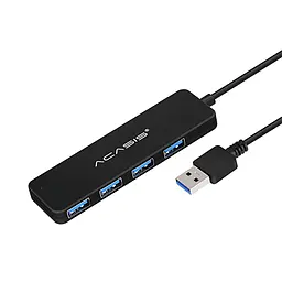 USB hub Acasis AB3-L412 на 4 порти USB 3.0, 120 см (Чорний)
