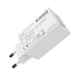 Зарядний пристрій Sigma Mobile PS6501 X-power 65 W GaN, PD, QC, 2xUSB-C, 1xUSB-A, White - мініатюра 4