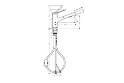 Змішувач для кухні Hansgrohe Zesis M33 з витяжним душем stainless steel finish 74800800 - мініатюра 2