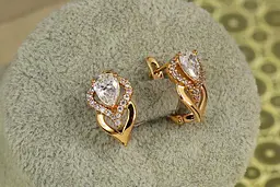 Сережки Xuping Jewelry Перина 1,6 см золотисті - мініатюра 2