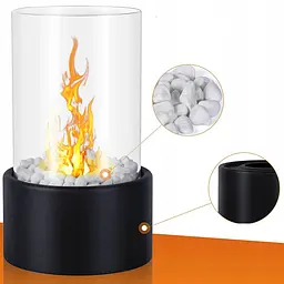Біокамін настільний Ethanol Lamp, декоративний камін на біоетанолі для дому та квартири, чорний - мініатюра 2