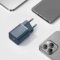 Сітчастий зарядний пристрій Baseus Super Si Quick Charger 1C 20W EU синій CCSUP-B03 - мініатюра 3