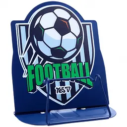 Підставка для книг фігурна Yes Football металева синя (470543)