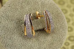 Сережки Xuping Jewelry Призма з родієм 1,8 см золотисті - мініатюра 2