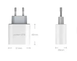 Зарядний пристрій Ugreen CD104 2xUSB 3.4 A Charger білий - мініатюра 3