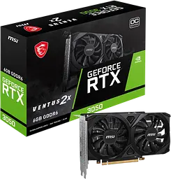 Відеокарта GeForce RTX 3050 6GB MSI Ventus 2X OC (RTX 3050 VENTUS 2X 6G OC) Б/В