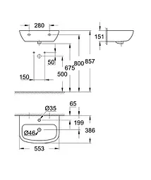 Раковина Grohe Bau Ceramic 55 см 39440000, Білий - мініатюра 2