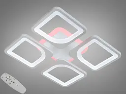 Люстра стельова LED Diasha S8060/4WH, 70W, 3200-6000K, білий метал, сучасний стиль, пульт ДУ, диммер