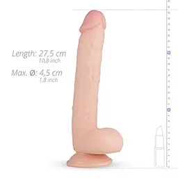 Фалоімітатор EasyToys Elvin Realistic 27.5 см (тілесний) - мініатюра 4