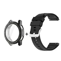 Комплект Tamister для годинника Xiaomi Watch S1 Active чорний (чохол + силіконовий ремінець 22 мм) - мініатюра 2