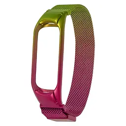 Ремінець Міланська петля райдужна для Xiaomi Mi Band 3/4, 33 зелено-фіолетовий
