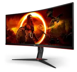Монiтор 34" AOC CU34G2XP/BK Black/Red - мініатюра 3