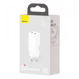 Адаптер живлення 65 W Baseus GaN2 Lite Quick Charger C+C CCGAN2L-E02 - мініатюра 2