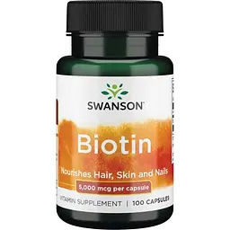 Вітаміни та мінерали Swanson Biotin 10000 mcg High Potency, 60 капсул