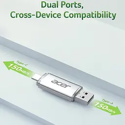 USB Flash Acer UT300 32GB Dual Drive USB-C & USB-A USB 3.2 Gen1, Retail - мініатюра 7