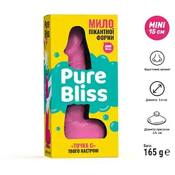 Крафтове мило-член із присоскою Pure Bliss Mini Pink - мініатюра 6