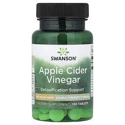 Яблучний оцет Swanson Apple Cider Vinegar 200 mg Double Strength, 120 таблеток