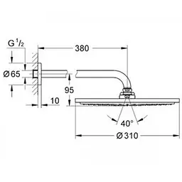 Верхній душ Grohe RAINSHOWER 26066AL0, Графит - мініатюра 2