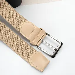 Ремінь-гумка жіночий PS-35011 (105 см) пісочний плетений - мініатюра 4