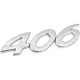 Емблема напис 406 для Peugeot (Хром) 123х26 мм (на скотчі) 9630468377