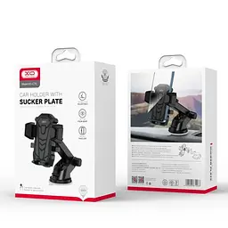 Автотримач XO C76 Car holder with sucker plate Чорний - мініатюра 2
