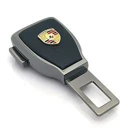 Заглушка перехідник ременя безпеки з логотипом Porsche Темний хром 1 шт