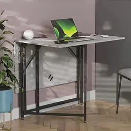 Стіл трансформер книжка Вуді Ferrum-decor 75x130x90 Чорний метал ДСП Бетон 16 мм (FRD-106743)