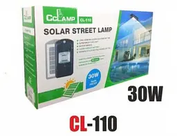 Вуличний вологостійкий ліхтар світильник сонячний Сclamp СL-110 з датчиком руху 30W Чорний - мініатюра 9