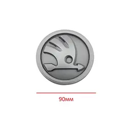 Емблема решітки задня для Skoda матова Чорна 90 мм Пластик на скотчі (Завод) - мініатюра 2