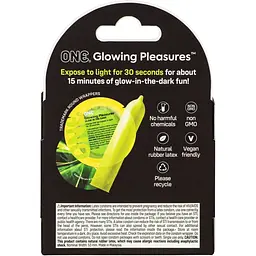 Презервативи One Glowing Pleasures 3 шт. - мініатюра 2