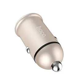 Автозарядний пристрій Hoco Z30 Easy Route 2 USB металевий адаптер золотистий